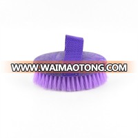 5 inch plastic horse grooming brush with non-slip strap